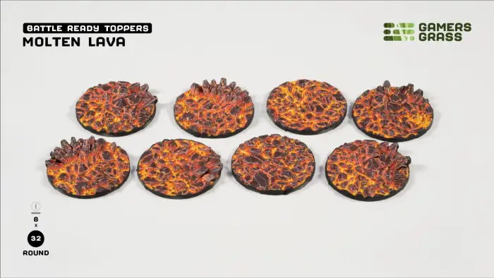 Molten Lava – Round 32mm (x8)