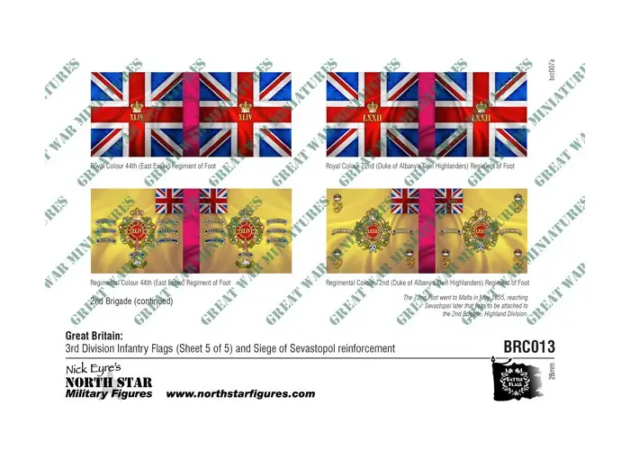 British 3rd Division Infantry Flags (Sheet 5 of 5) and Siege of Sevastopol reinforcement