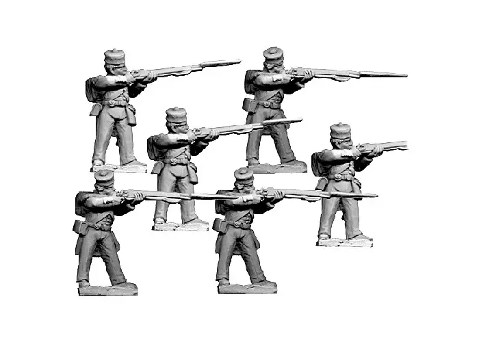 British Light/ Flank Company in Forage Caps Firing